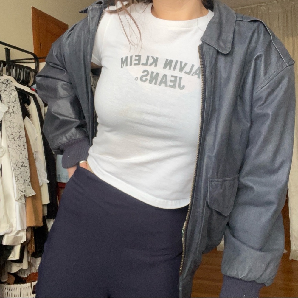 Navy Blue Bomber Jacket